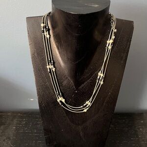 Elegant Black and Silver Beaded Necklace